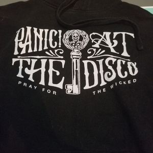 A black PANIC AT THE DISCO hoodie